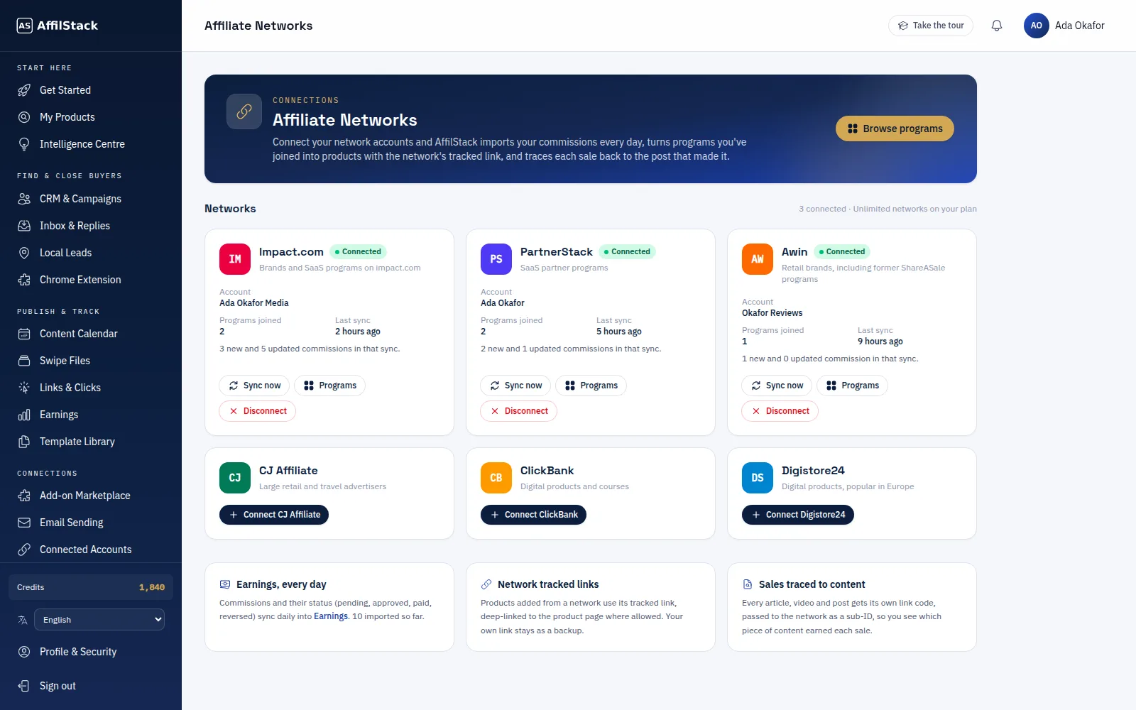 Your affiliate networks, connected